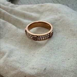 Tory Burch Rose Gold pave Crystal Ring